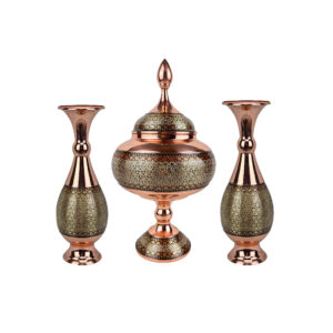 Coffret Cadeau Persan – 3 Pièces : Coupe à Chocolat & Vase Incrusté