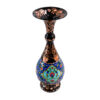 Vase décoratif en cuivre persan fait main avec design floral en noir