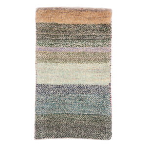 Tapis Gabbeh persan en laine tissé à la main authentique à Shiraz, rayé vert clair