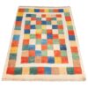Tapis Gabbeh persan en laine tissé à la main dans le Fars, à carreaux crème