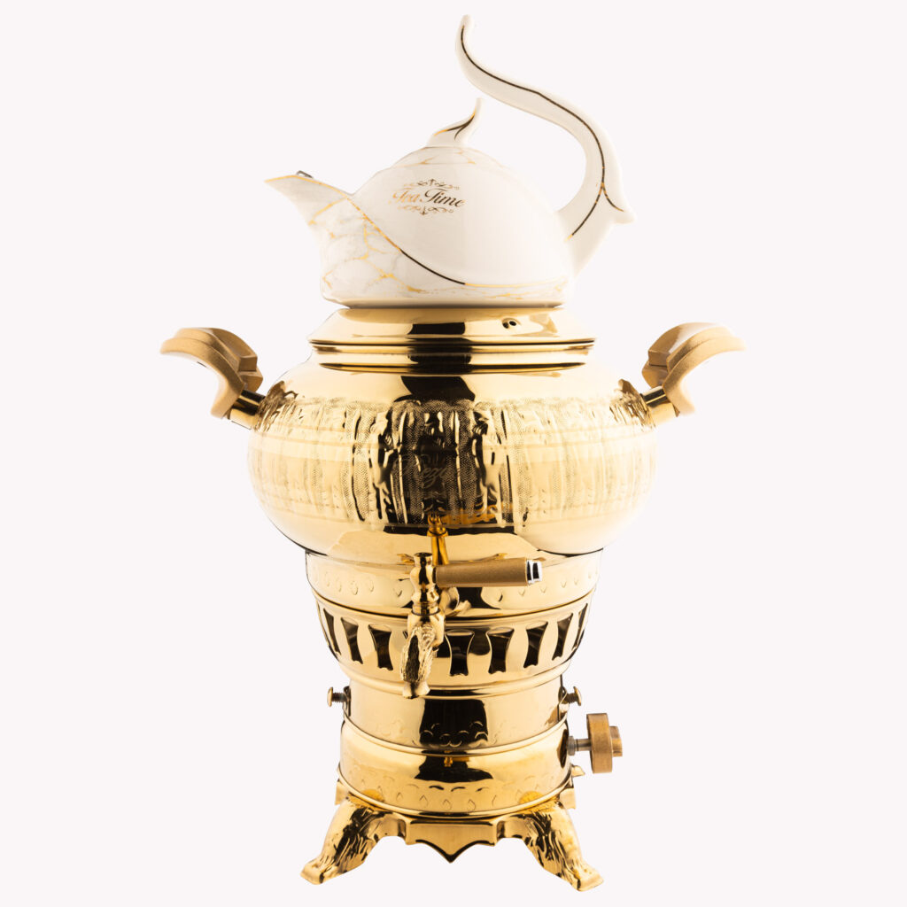 Samovar à gaz persan avec théière Design traditionnel 5 Litres