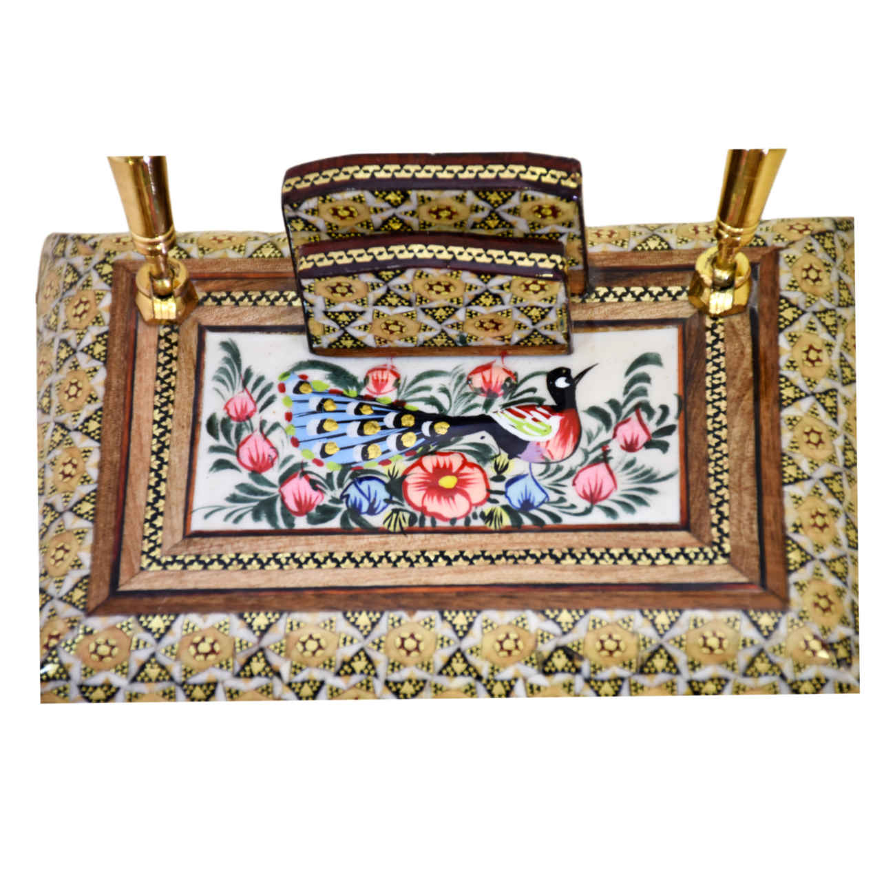 Porte-stylo en bois persan fait main pour bureau – Accessoire de bureau personnalisable