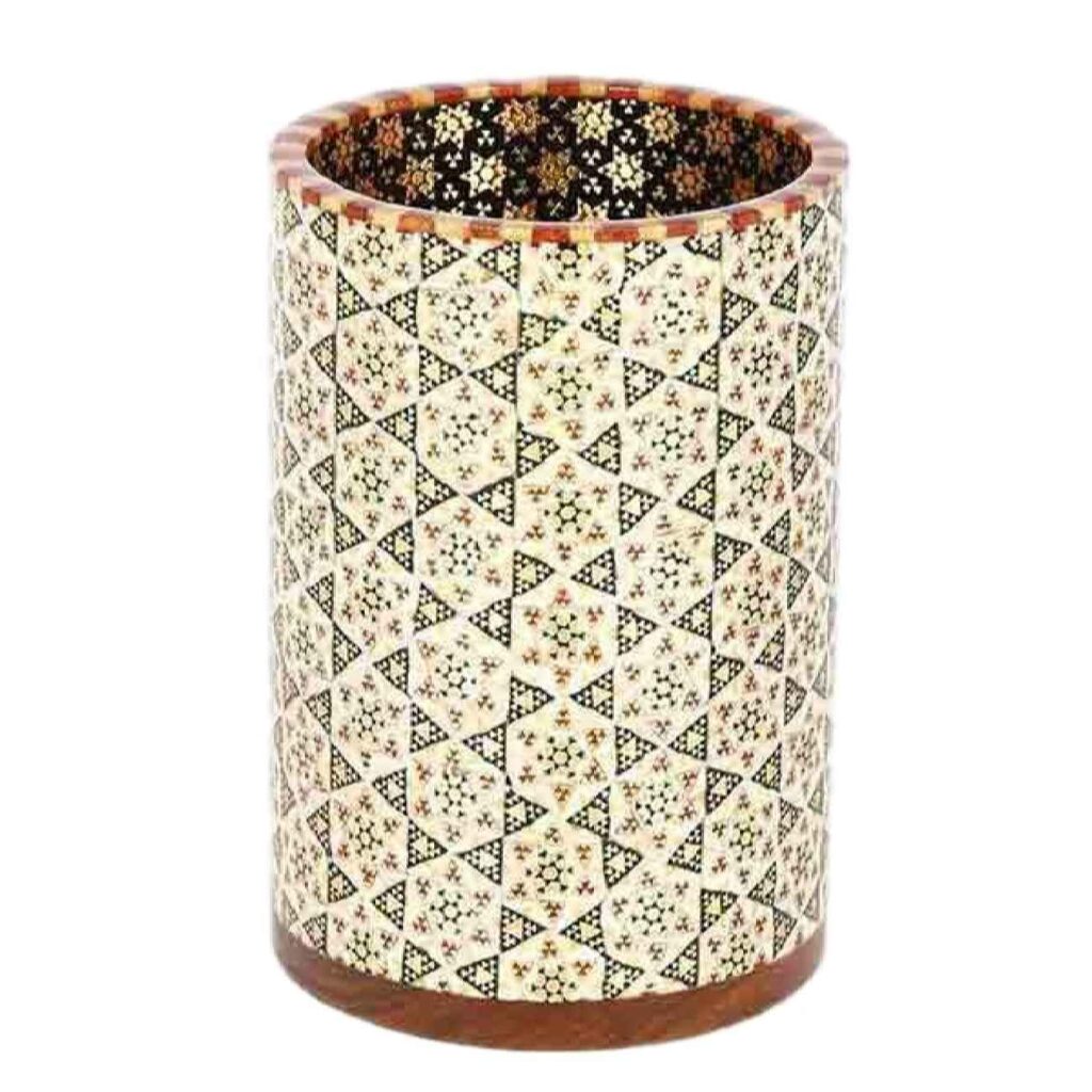 Précision Artisanale – Porte-stylo en Bois Khatam Kari Persan pour Bureaux