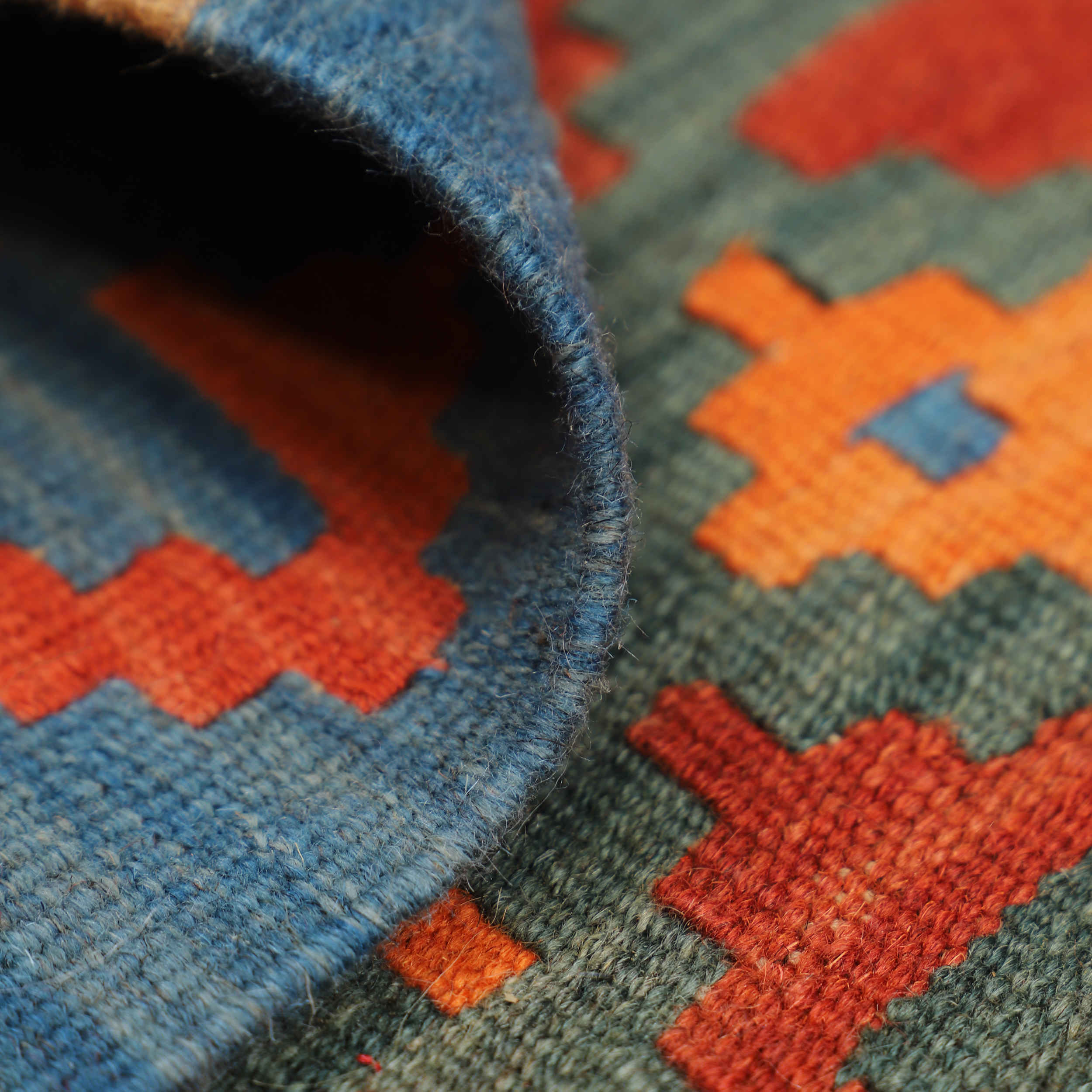 Tapis de Couloir Kilim Persan en Laine Authentique Tissé à la Main à Fars Qashqai