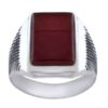 Bague en argent pour homme avec Agate rouge – Cadeau magnifique avec une signification culturelle riche