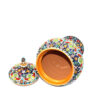 Sucrier Persan sur Pied en Poterie avec Couvercle - Minakari Émaillé avec Motif Floral