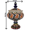 Sucrier Persan en Poterie avec Couvercle - Minakari Émaillé avec Motif Paisley