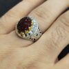 Bague en argent pour homme avec pierre Agate et Agate du Yémen