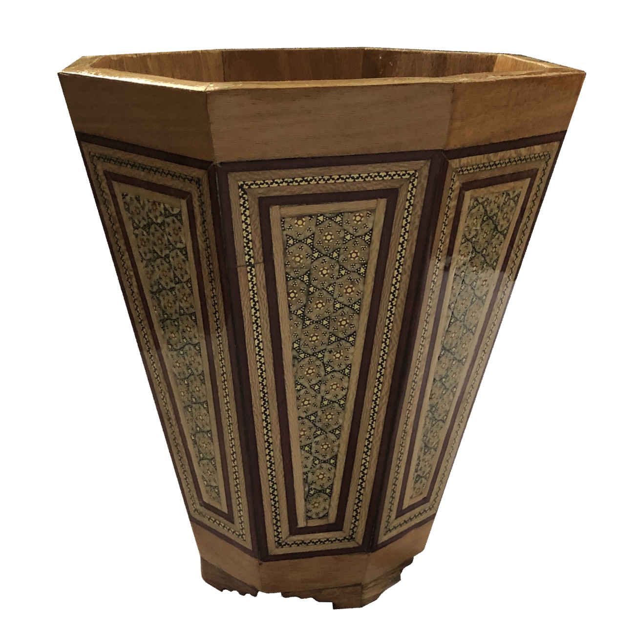 Corbeille à papier Khatamkari persane – Artisanat de luxe pour la décoration