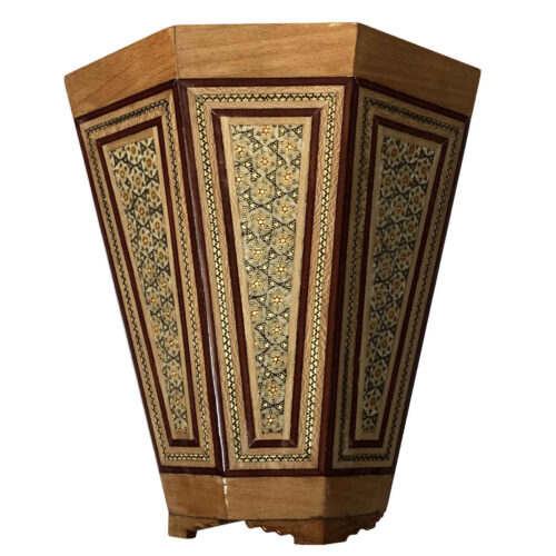 Corbeille à papier Khatamkari persane – Artisanat de luxe pour la décoration