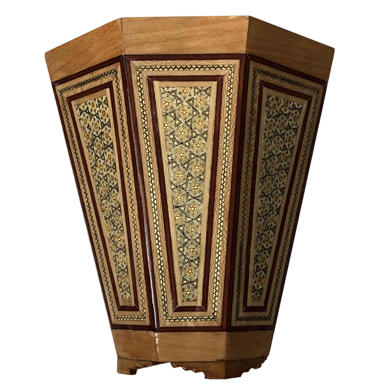 Corbeille à papier Khatamkari persane – Artisanat de luxe pour la décoration
