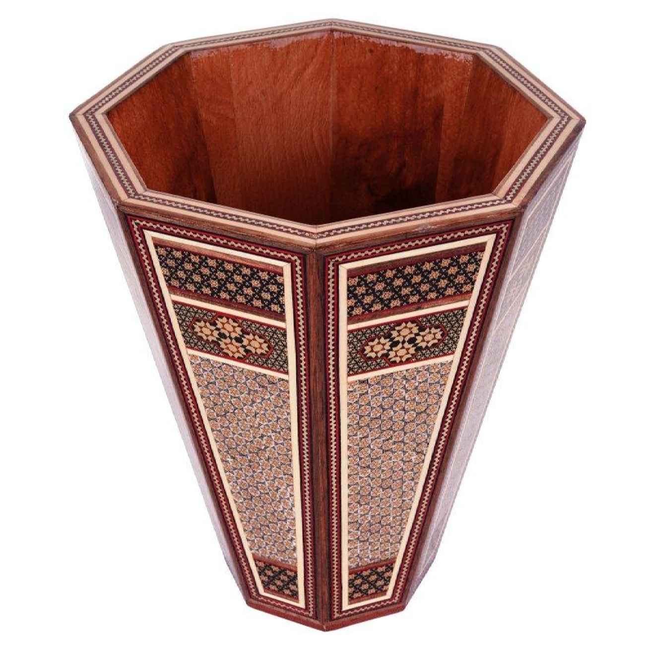 Corbeille à papier Khatamkari persane – Luxe artisanal pour votre intérieur