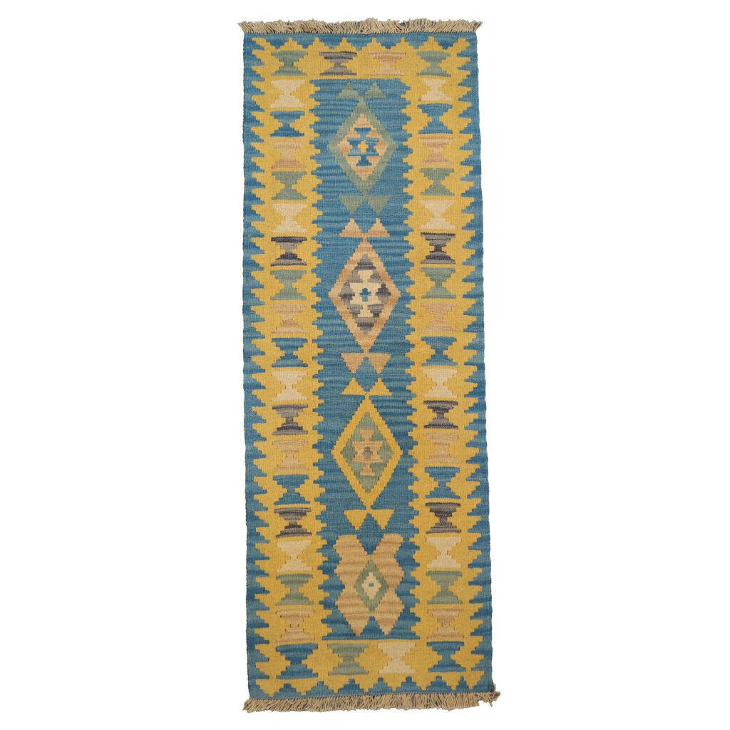 Tapis de Couloir Kilim Persan en Laine Original Tissé à la Main à Fars Qashqai
