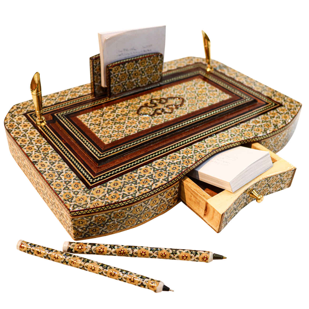 Porte-stylo en bois haut de gamme pour bureau avec plusieurs compartiments – Idéal pour le bureau