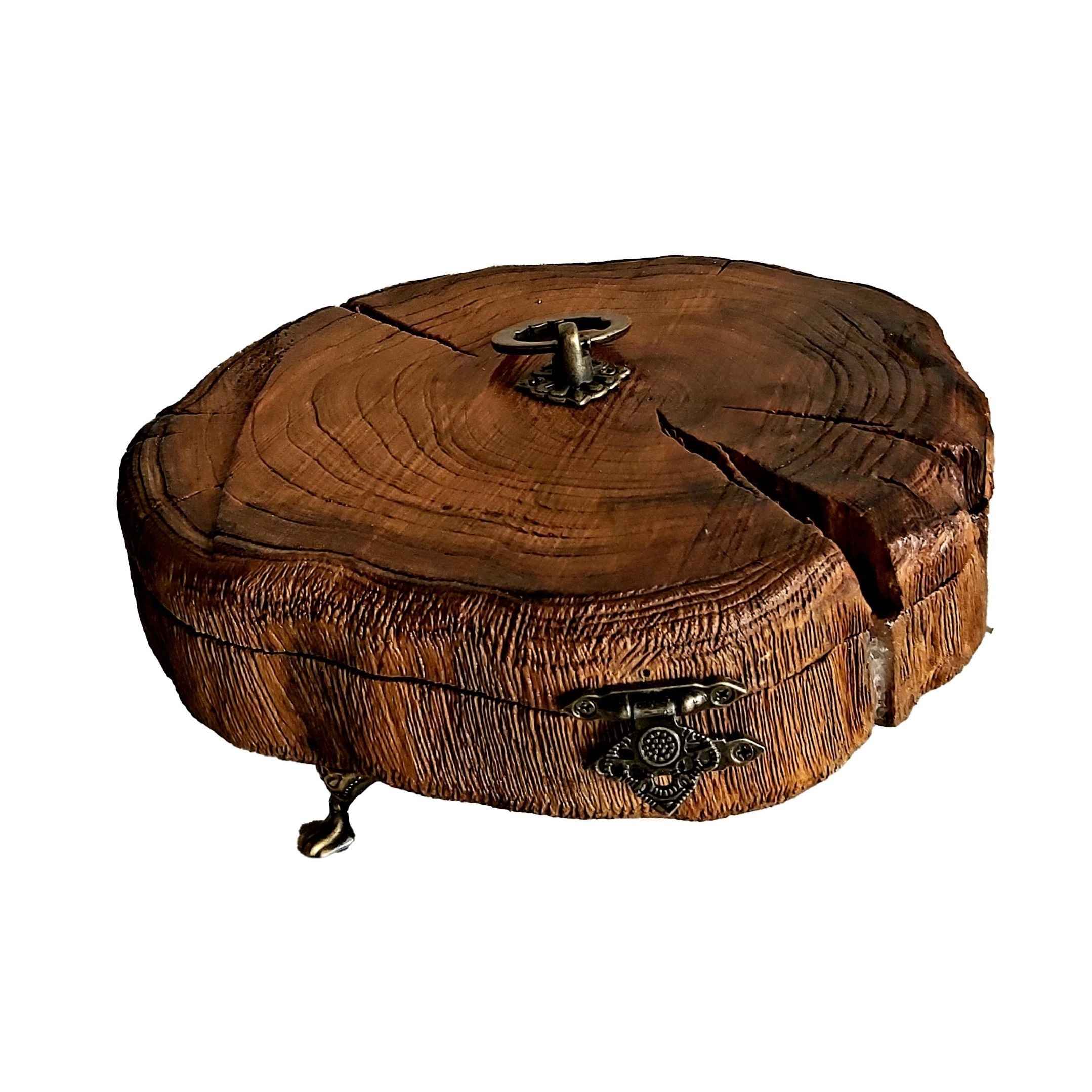 Boîte à bijoux rustique en bois avec miroir – Cadeau parfait pour femme