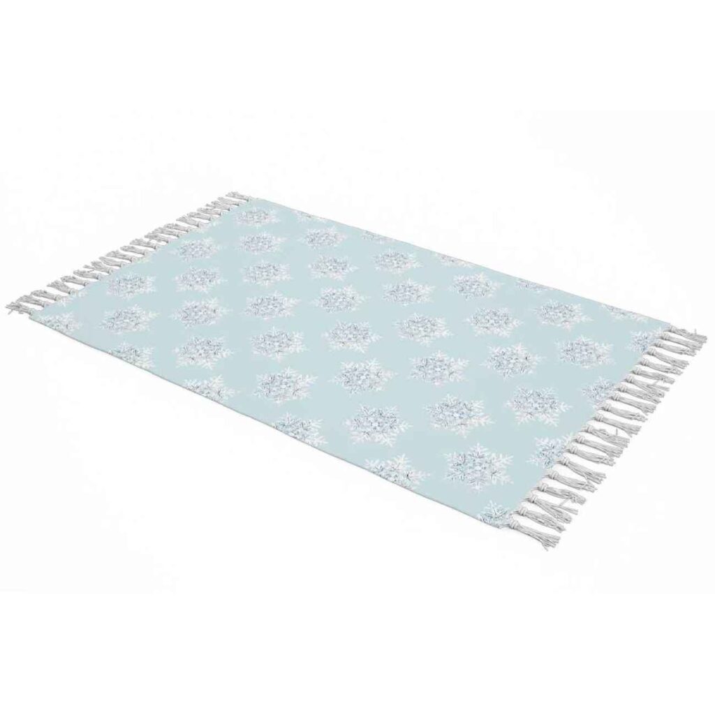 Plaid pour Canapé Motif Flocon de Neige Hivernal – Douillet et Élégant en Toute Saison