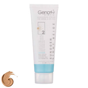 Crème Solaire pour Peaux Sèches – Geno Biotic SPF50 Teintée – Couleur Beige Clair (Lot de 2)