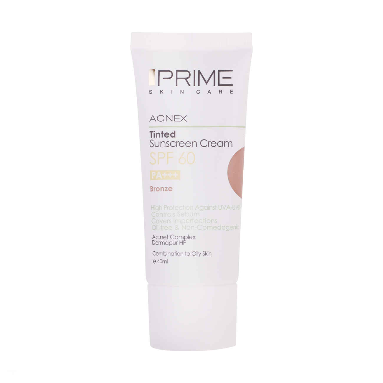 Crème Solaire pour Peaux Grasses – Prime SPF60 Couleur Bronze, Anti-Acné, Protection UVA et UVB (Lot de 2)