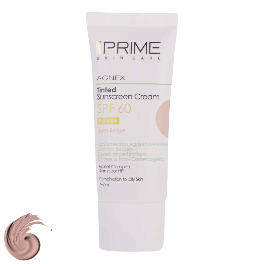 Crème Solaire pour Peaux Grasses - Prime SPF60 Couleur Beige Clair, Anti-Acné (Lot de 2)