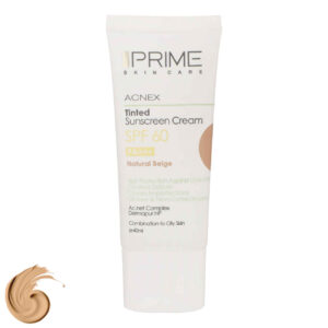 Crème Solaire pour Peaux Grasses – Prime SPF60 Couleur Beige Naturel, Anti-Acné (Lot de 2)