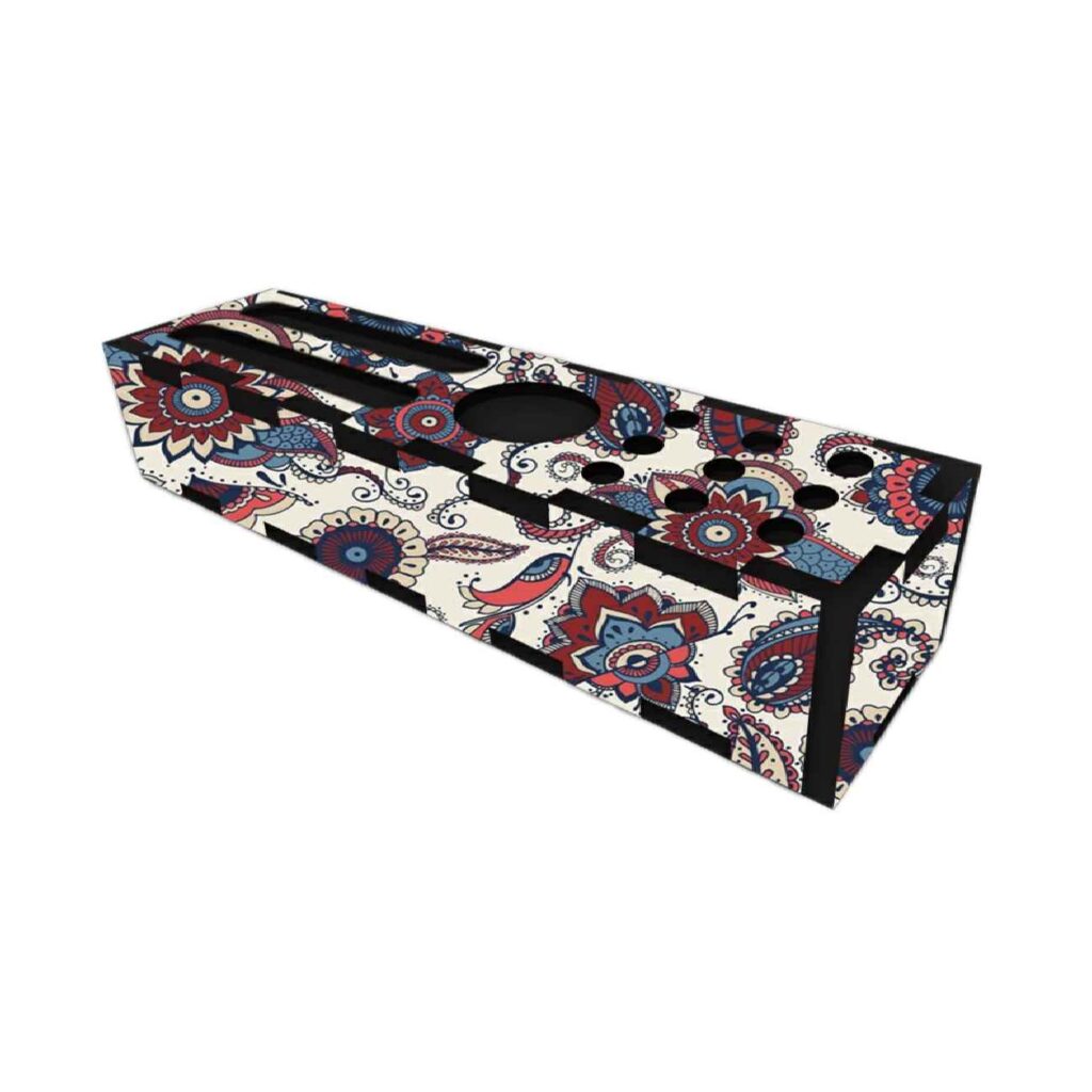 Simplicité Florale – Porte-stylo Blanc Traditionnel en Bois pour Fournitures de Bureau