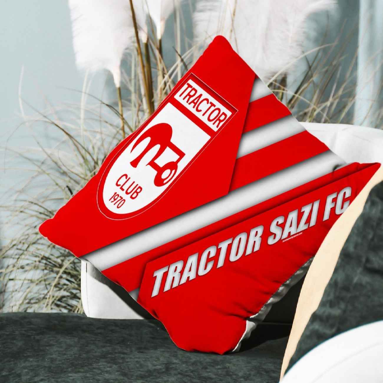 Housse de coussin en velours – Design Tractor FC pour les amoureux du football