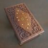 Boîte à bijoux en bois artisanale au style vintage avec motif floral