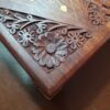 Boîte à bijoux en bois artisanale au style vintage avec motif floral