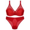 Ensemble soutien-gorge et culotte pour femmes, modèle satin printanier en rouge