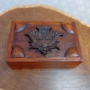 Wooden Jewelry Box with Carving Lotus Design – Perfect for Organizing Jewelry
