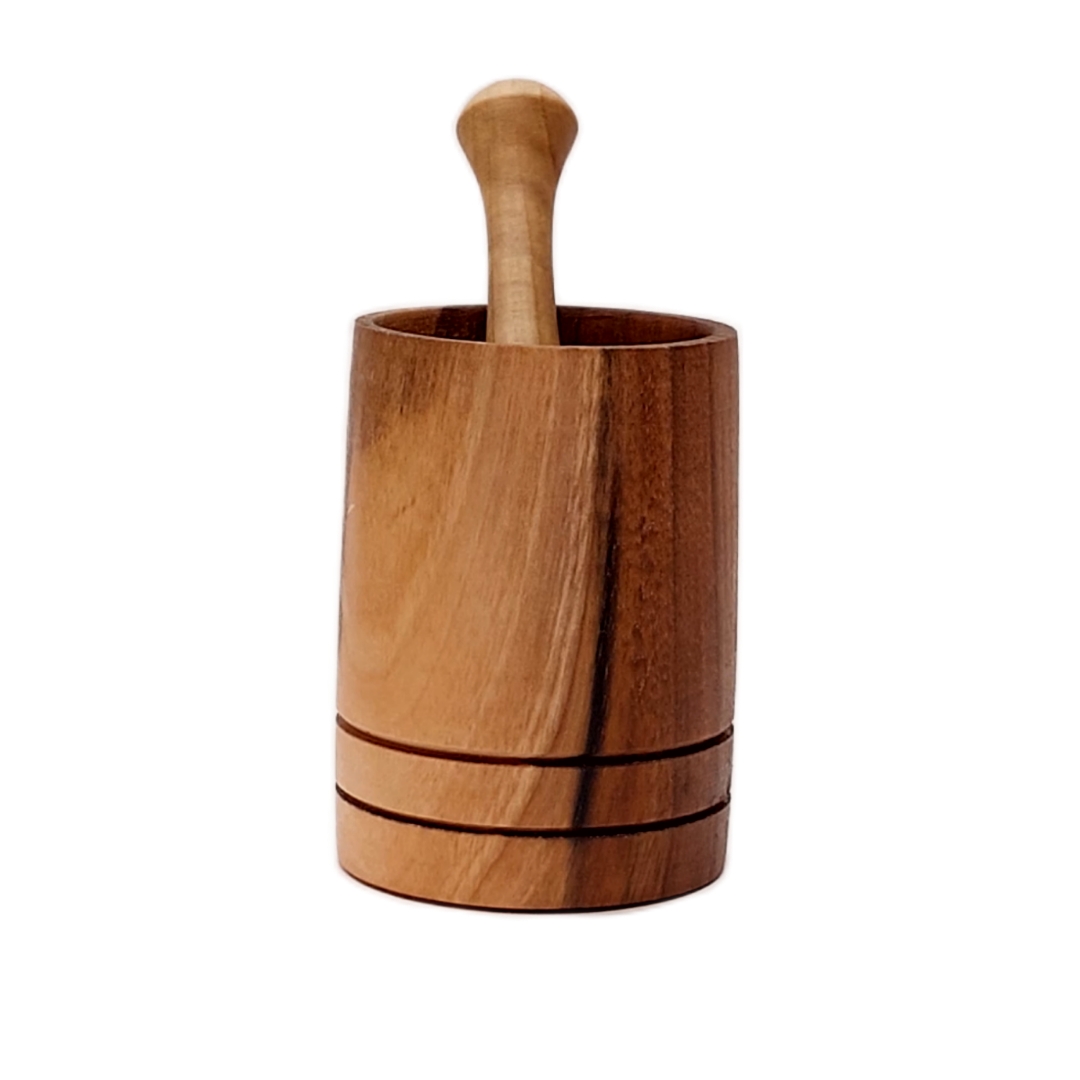 Ensemble Mortier et Pilon en Bois pour Herbes et Épices Fait de Noyer