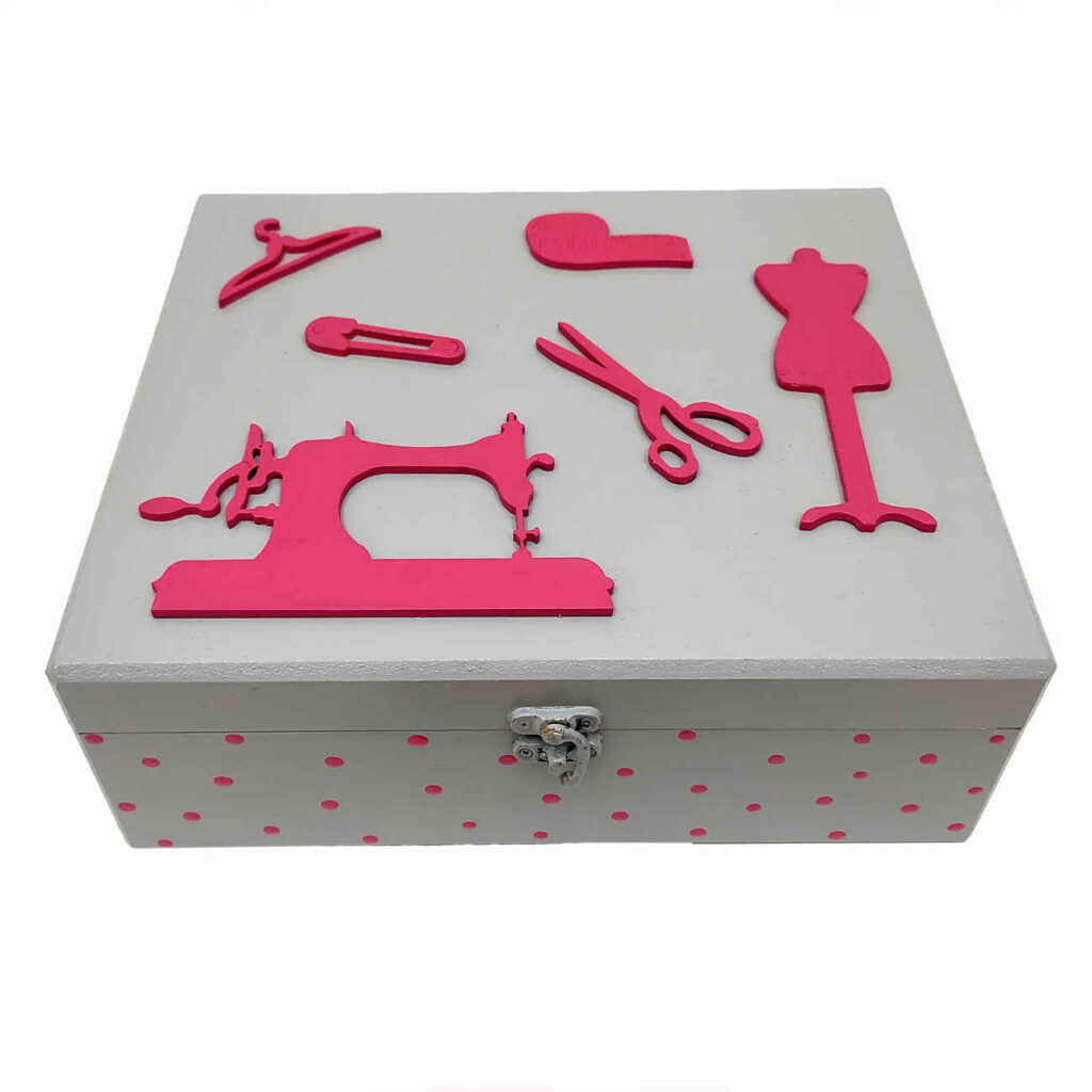Kit de couture en bois rose – Meilleure solution de rangement pour couturières