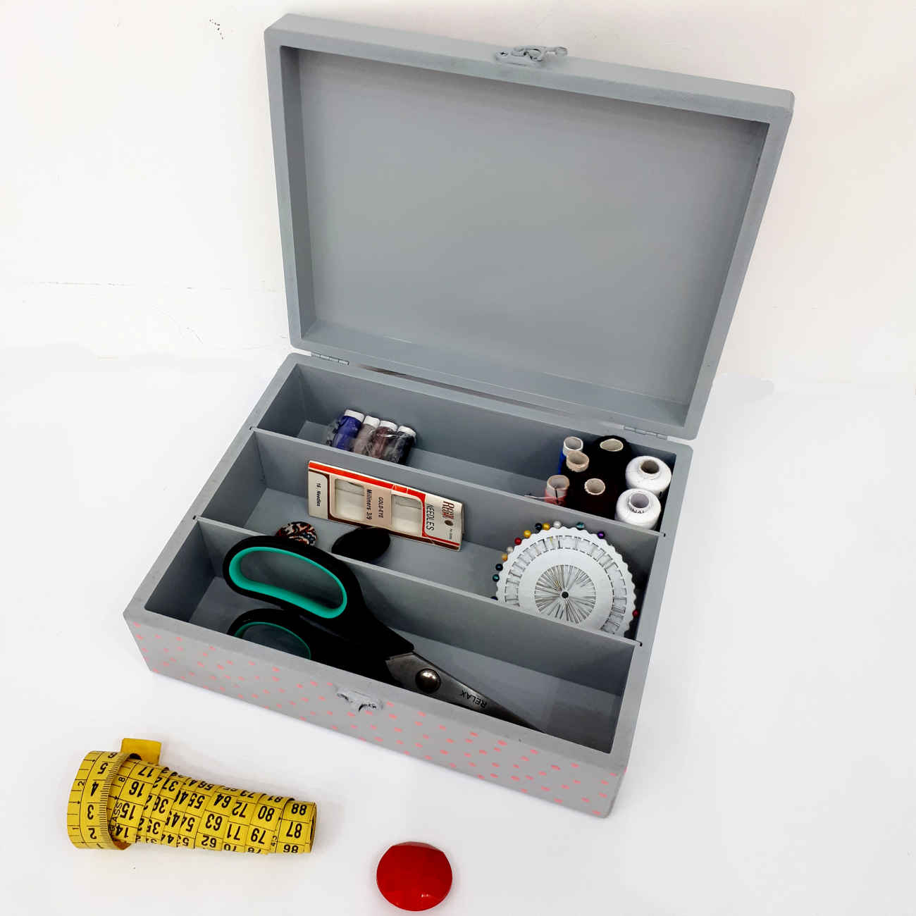 Kit de couture en bois rose – Meilleure solution de rangement pour couturières