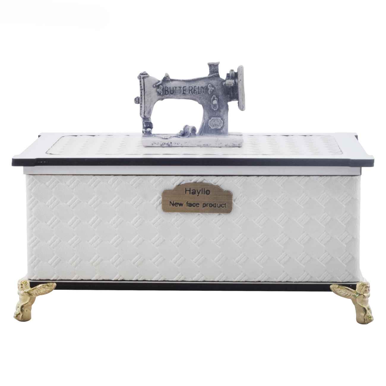 Kit de couture en bois avec simili cuir et pieds – Parfait pour couture à la main et à la machine