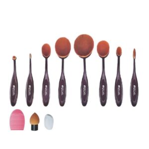 Ensemble de 11 pinceaux cosmétiques ovales – Outils de maquillage professionnels pour un estompage parfait