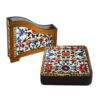 Ensemble de sous-verres artistiques - Modèle Carreau avec design floral, pack de 6