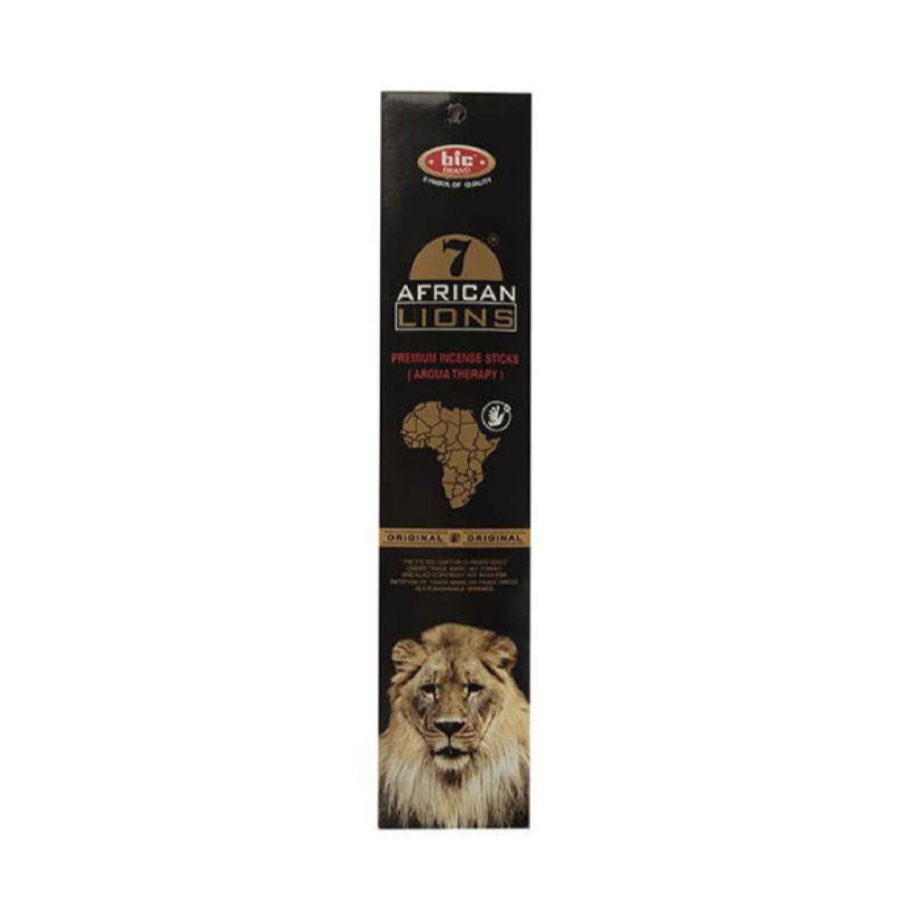 Bâtonnets d’encens Bic – Modèle lions d’Afrique naturels – Instants de calme (4 lots de 20)