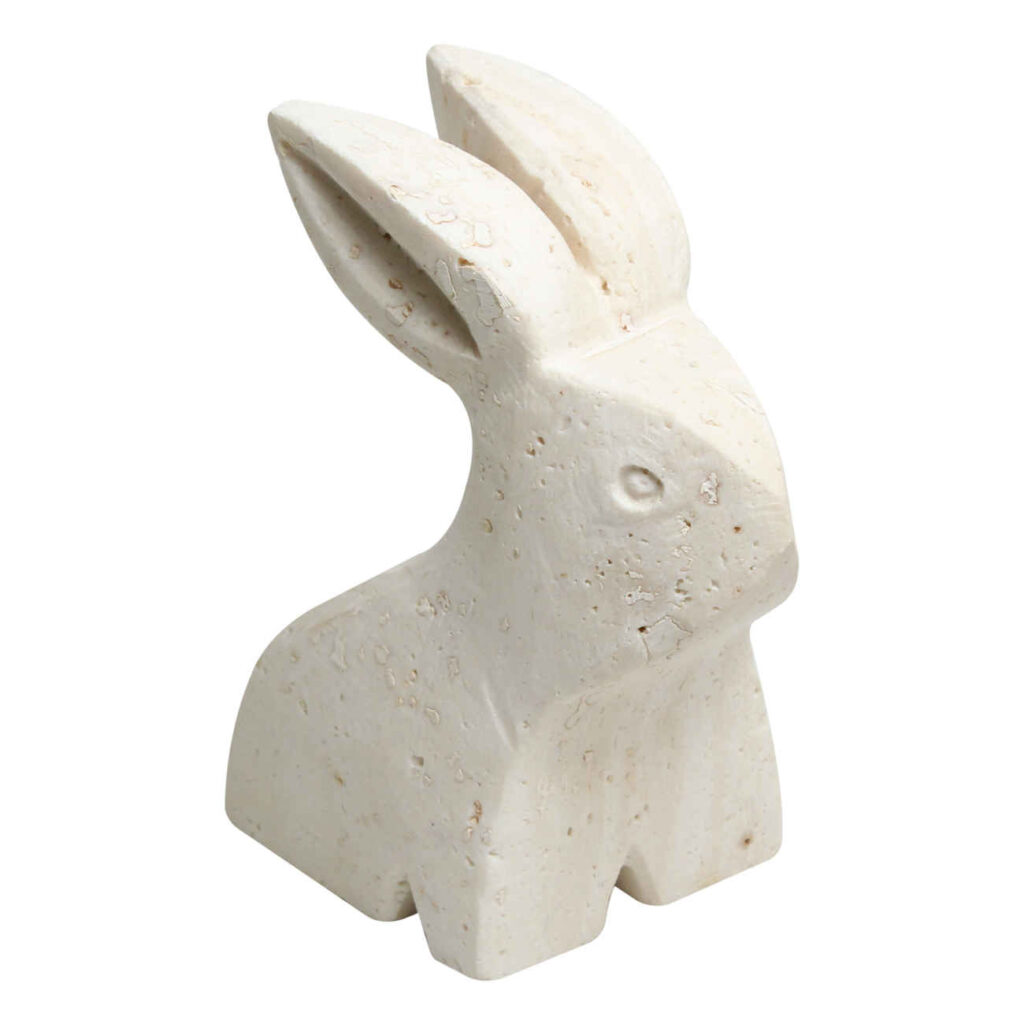 Figurine de lapin en pierre sculptée - Accent décoratif parfait