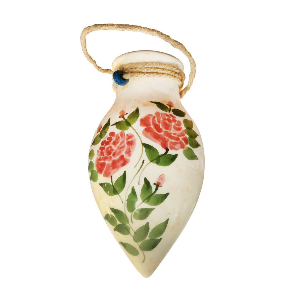 Vase décoratif en céramique persan modèle pendentif avec design fleur de rose
