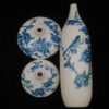 Vases en céramique persane décoratifs pour tiges, design oiseau et fleur, pour cadeau ou déco (x3).