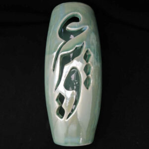 Vase décoratif en céramique persan avec design calligraphie en vert