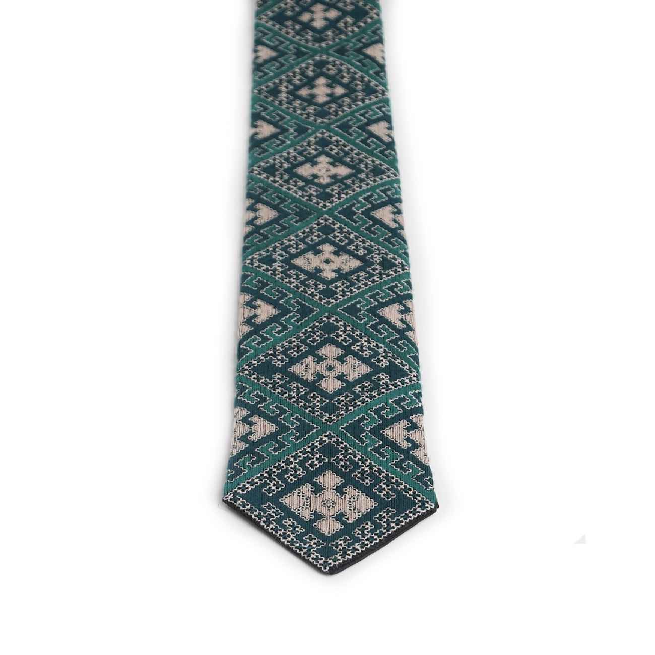 Cravate brodée pour homme – Inspirée de la tradition persane avec détails faits main en vert