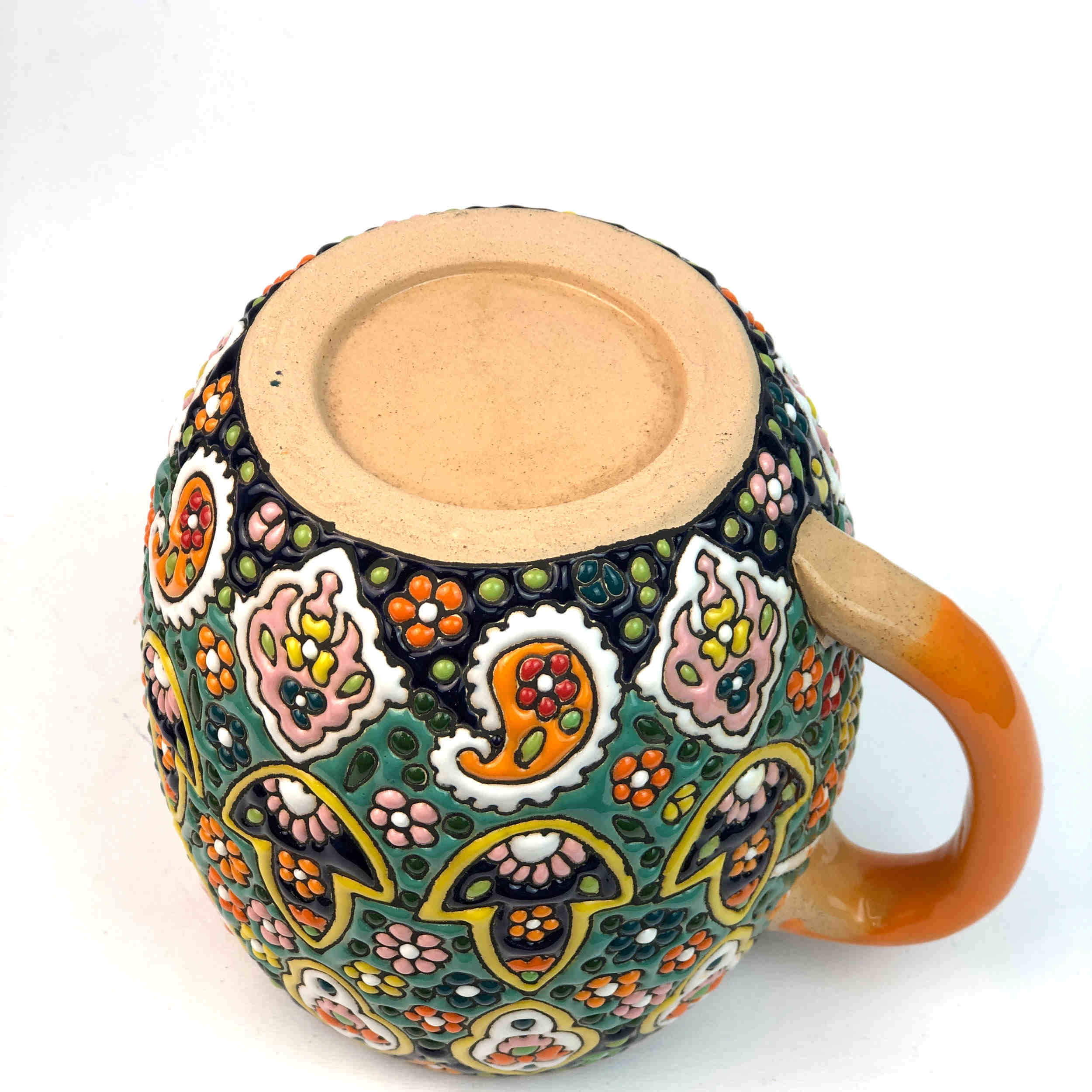 Mug en Poterie Émaillée – Artisanat Minakari avec un Design en Forme de Pot