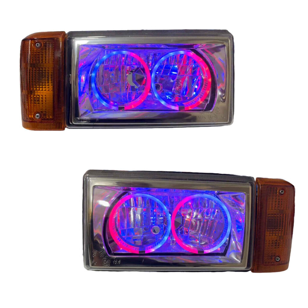 Phares Avant de Voiture – Modèle Anneau Complet, Compatible avec Paykan (Lot de 2)