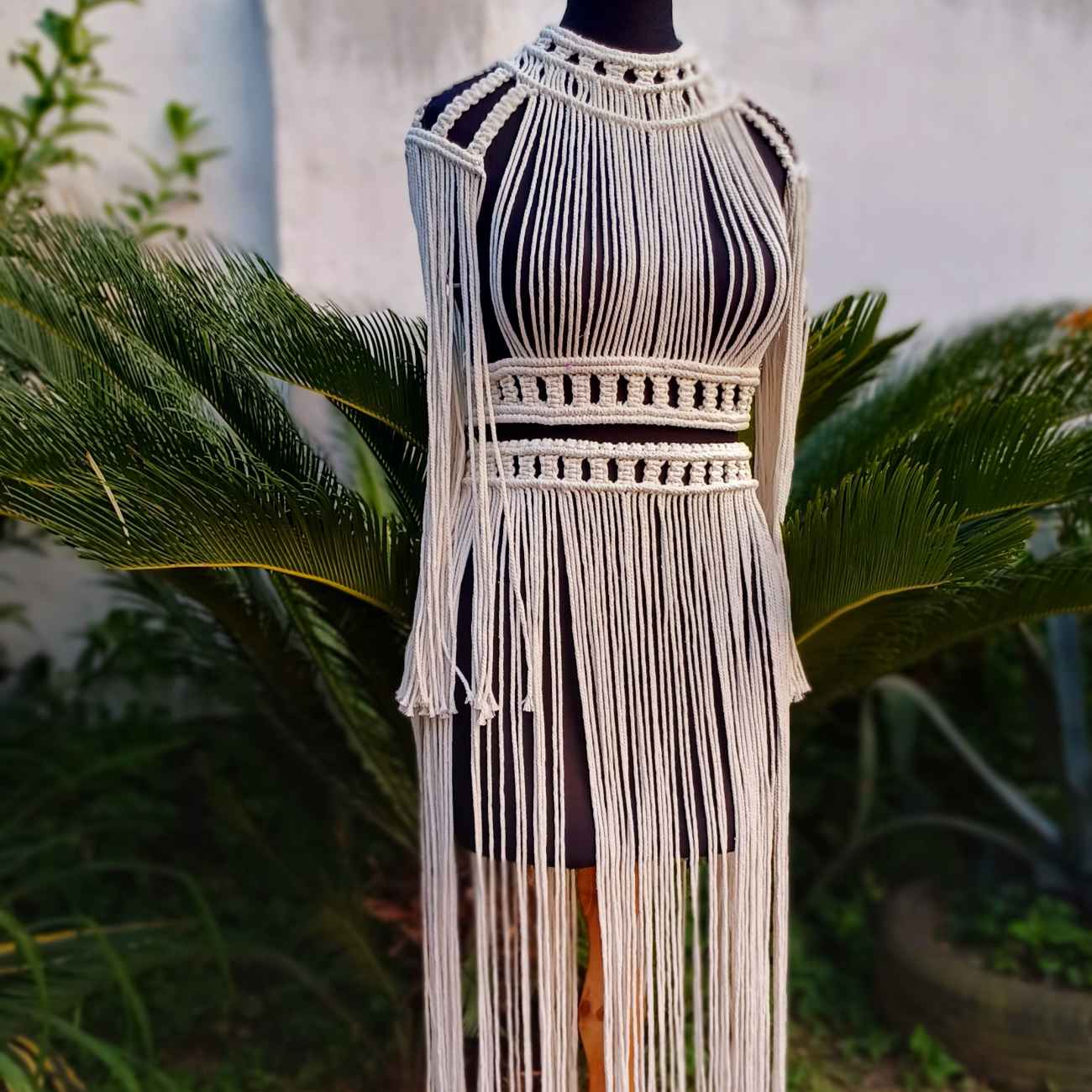 Robe bohème macramé artisanale – Adaptée pour les fêtes sur la plage et l’été