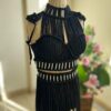 Robe macramé artisanale – Top court et jupe, parfaits pour les fêtes estivales en plein air