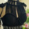 Robe macramé artisanale – Top court et jupe, parfaits pour les fêtes estivales en plein air