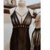 Robe macramé artisanale – Parfaite pour une promenade en bord de mer en noir