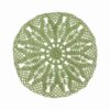 Nappe en crochet fait main avec design de feuilles chic et luxueux en vert