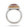 Bague en argent pour hommes fabriquée à la main avec agate yéménite et pierre rouge